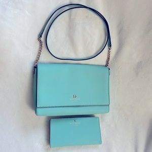 Kate Spade Charlotte Street Alek crossbody bag w/ matching wallet & dust bag 🩵